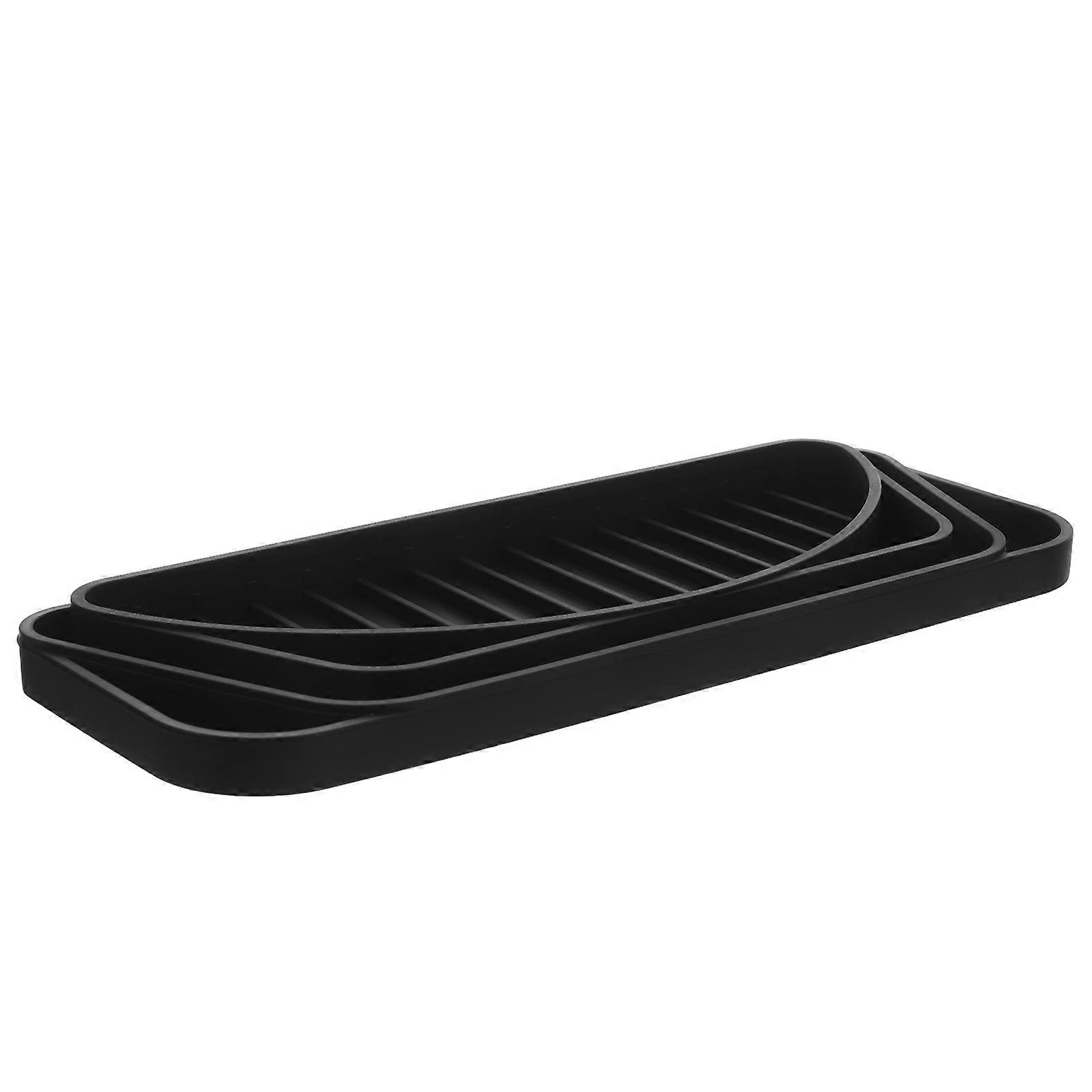 Silicone Water Catcher Mat for Refrigerator Drip Tray Black