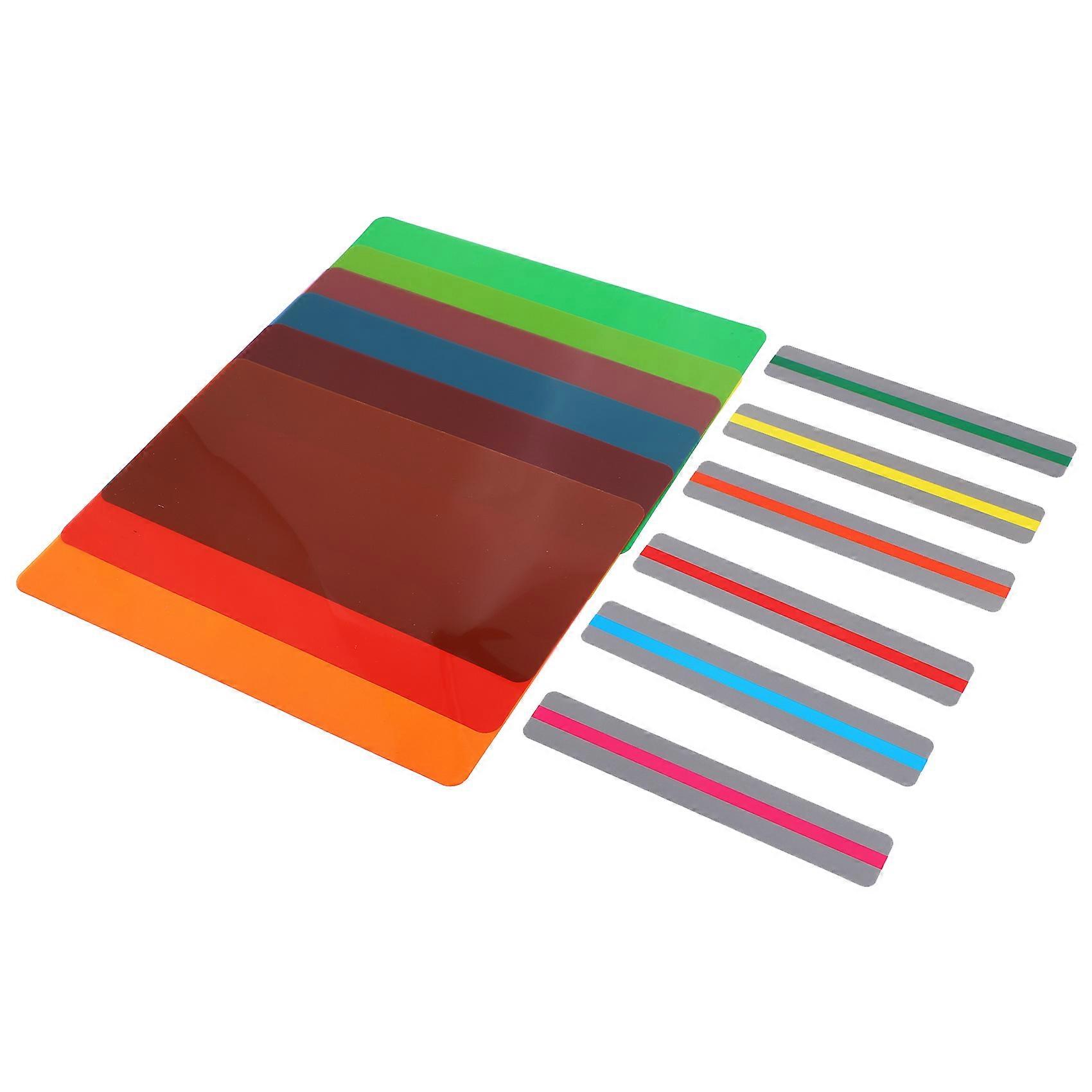 12 Pcs Guided Reading Strips Set Correction Plastic Sheets Bookmark