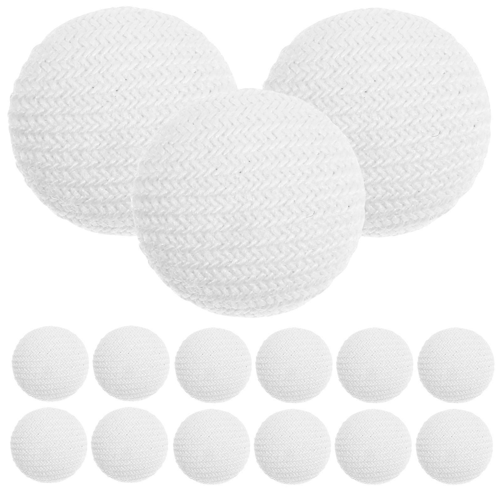 15Pcs Tuxedo Buttons Bridal Buttons Cloth Covered Metal Buttons (White 10mm)
