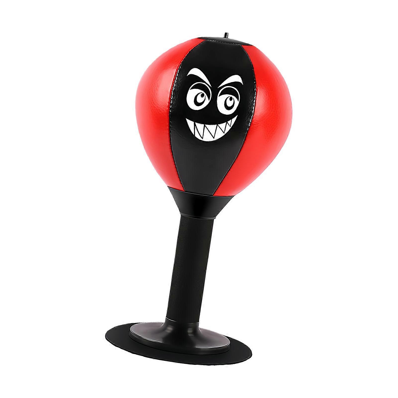 Simple Transportable Absorption Cup Computer Pugilism Sphere for Office Home Ease Coordination Training Fun Activity Present  black red