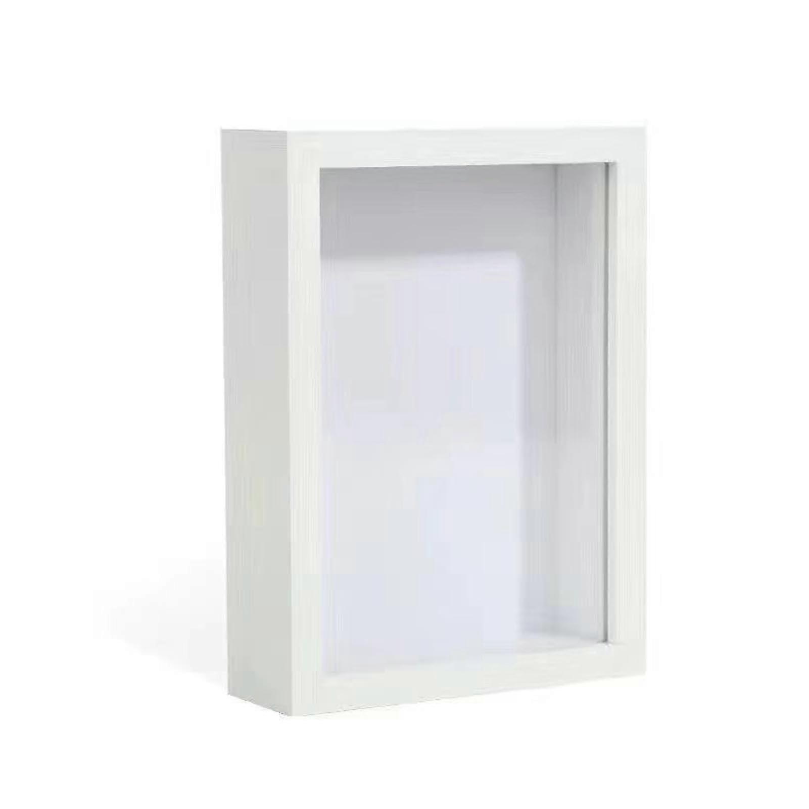 4x6 Small Shadow Box Frame with Dustproof Acrylic Front for Keepsakes and Memorabilia, White