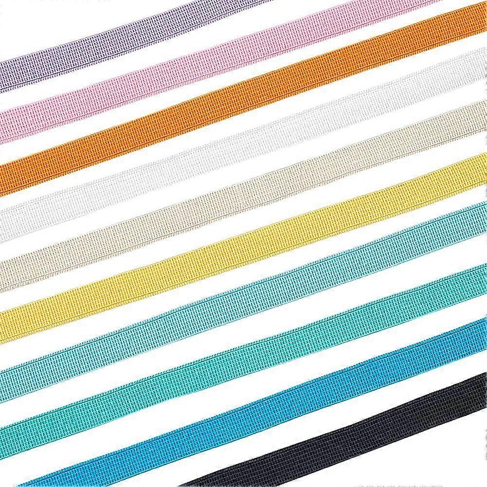 20 Yards Non-Slip Elastic 0.39inch Wide Flat Gripping Elastic Polyester Knitted Elastic for Curtains DIY Crafts Sewing Projects Garment Accessories