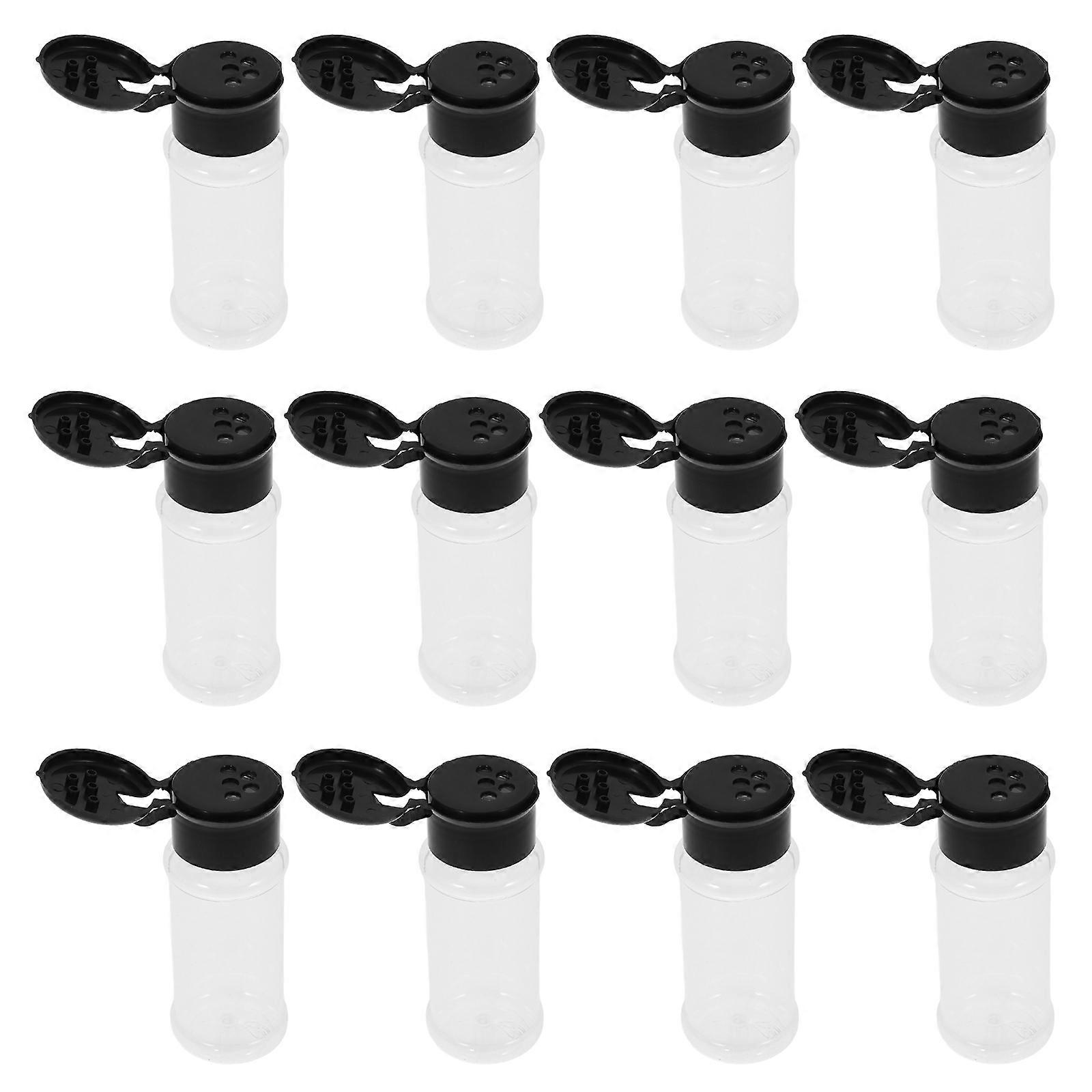 Salt Shakers Plastic Condiment Jar for Storage Use 12Pcs
