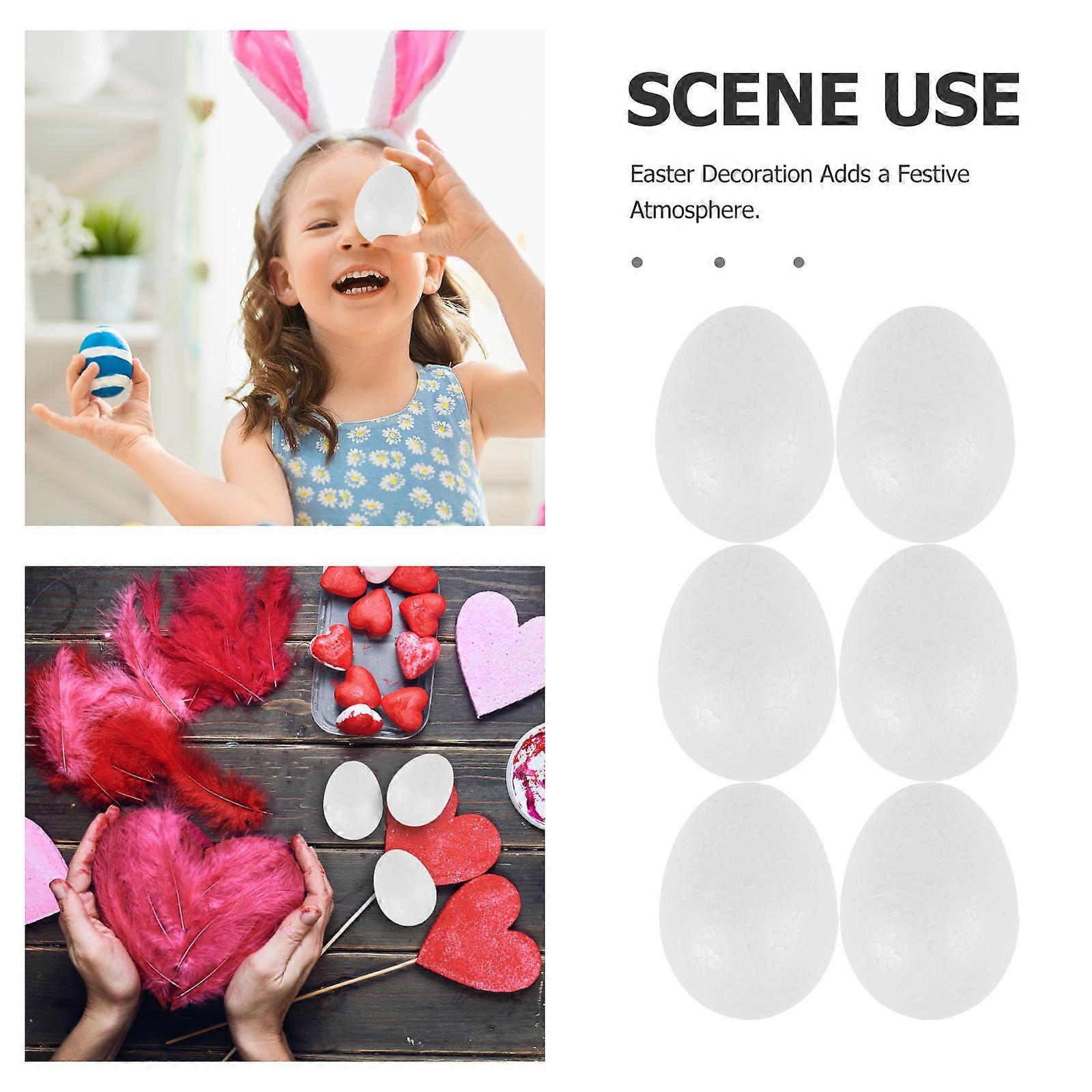 Easter Foam Eggs White Craft Foam Eggs for DIY Craft 200Pcs School Projects