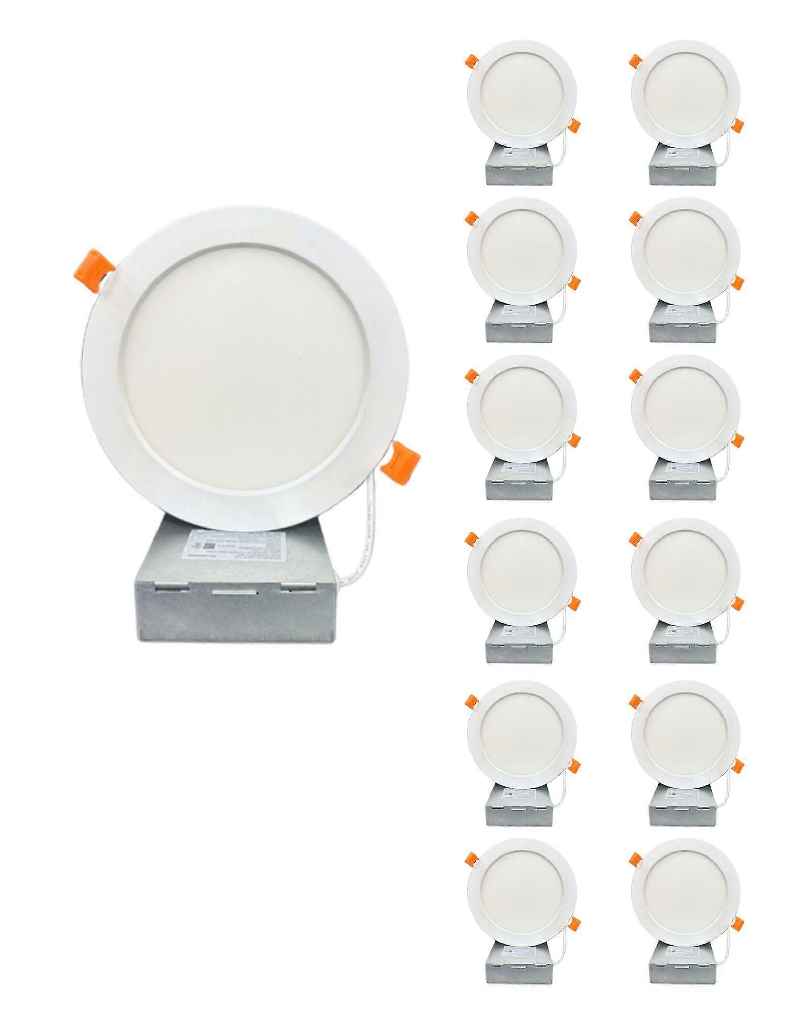 4 Inch Dimmable LED Recessed Downlight, 5CCT Ultra Slim Ceiling Light with Junction Box, 12 Pack