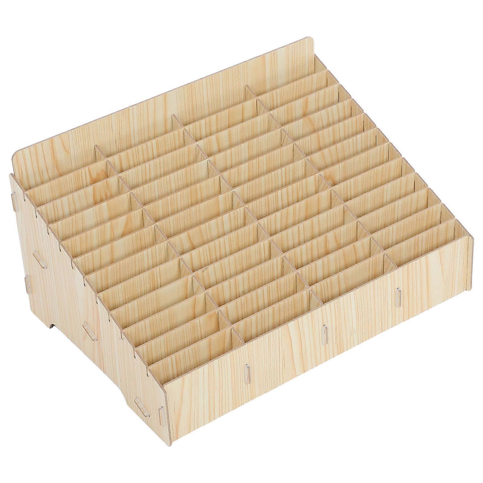 Mobile Phone Storage Rack Square Grid Design Beige Office Workers Students Teachers 1Pack