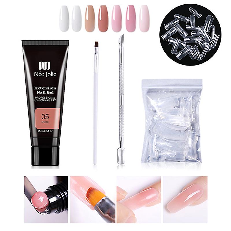 4pcs Poly Extention Gel Set Nail Art French Nail Art Clear Color Nail Tip Diy