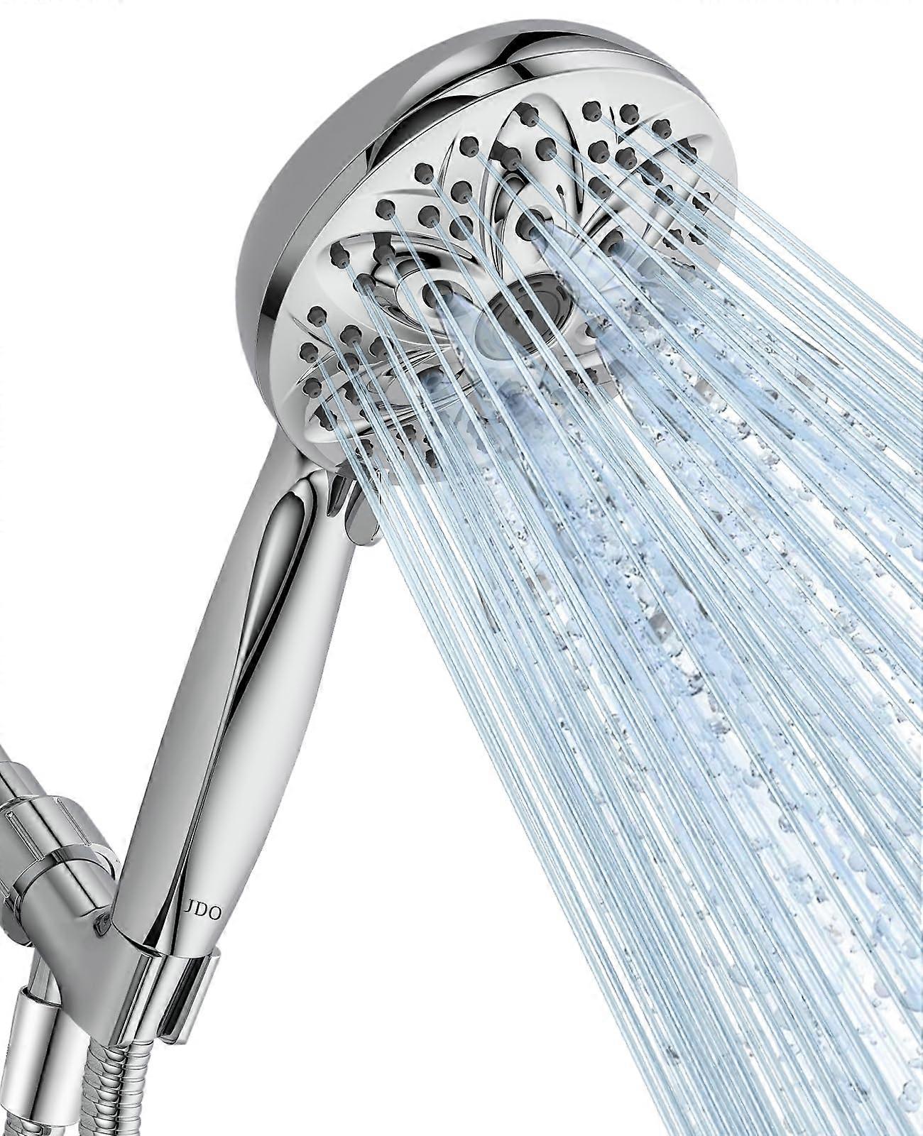 Pressure Handheld Shower Head with 6 Spray Modes, 360° Adjustable Bracket and 59' Hose