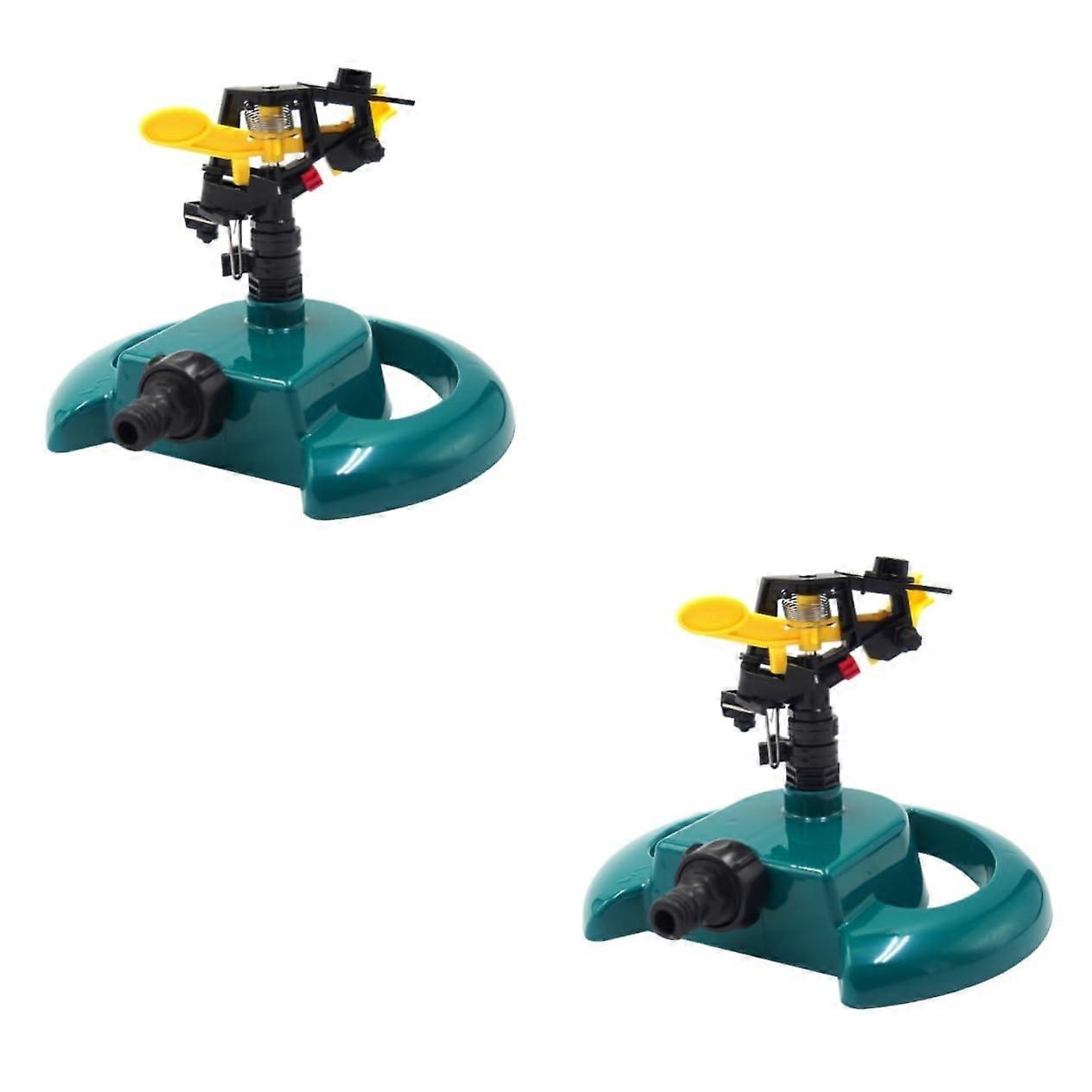 2pcs Automatic Rotating Garden Sprinkler with Durable Disc Base for Lawn Irrigation and Wide Coverage