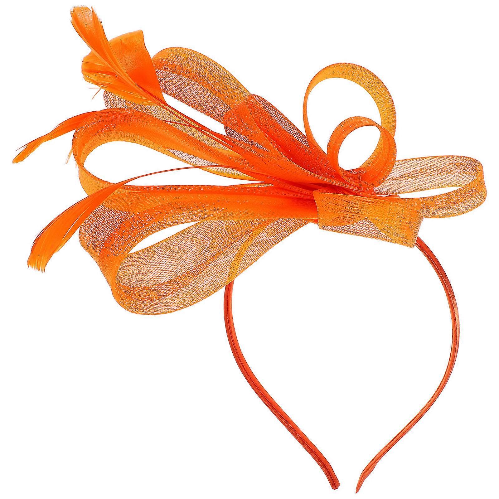 Fascinator Hat Flower for Tea Party Orange Decorative Headband