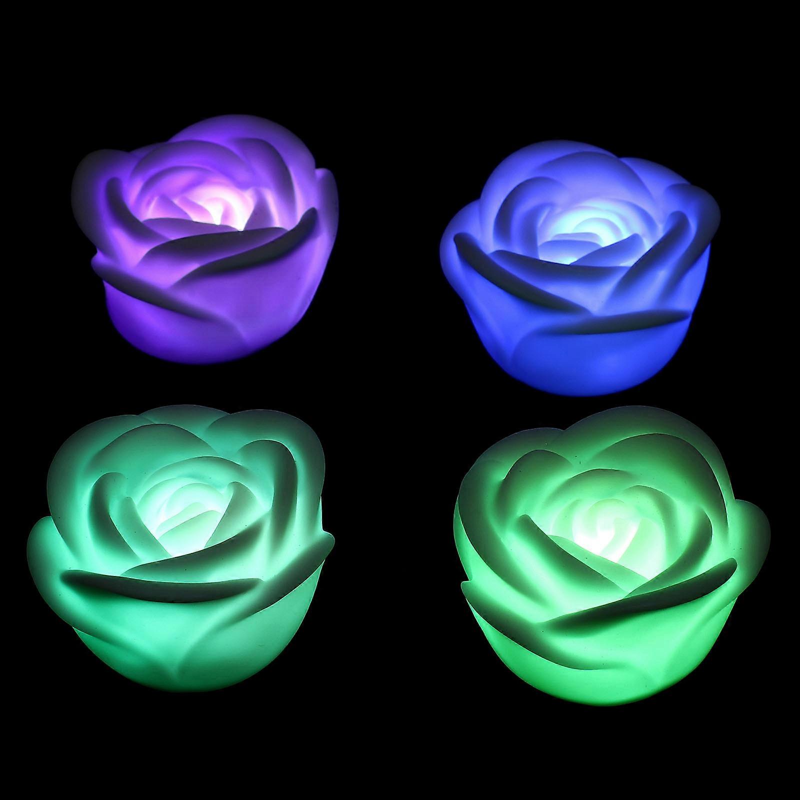 Electronic Rose Flower LED Rose Lamp for Decoration 4Pcs Set
