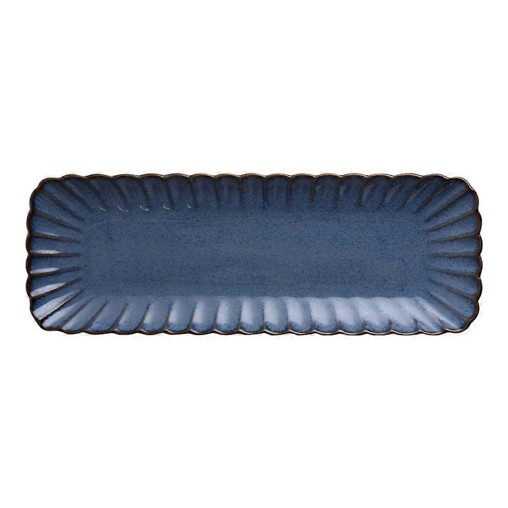 Creative Sushi Plate Dark Blue Ceramic Multi Function For People Who Like Sashimi 1Pc
