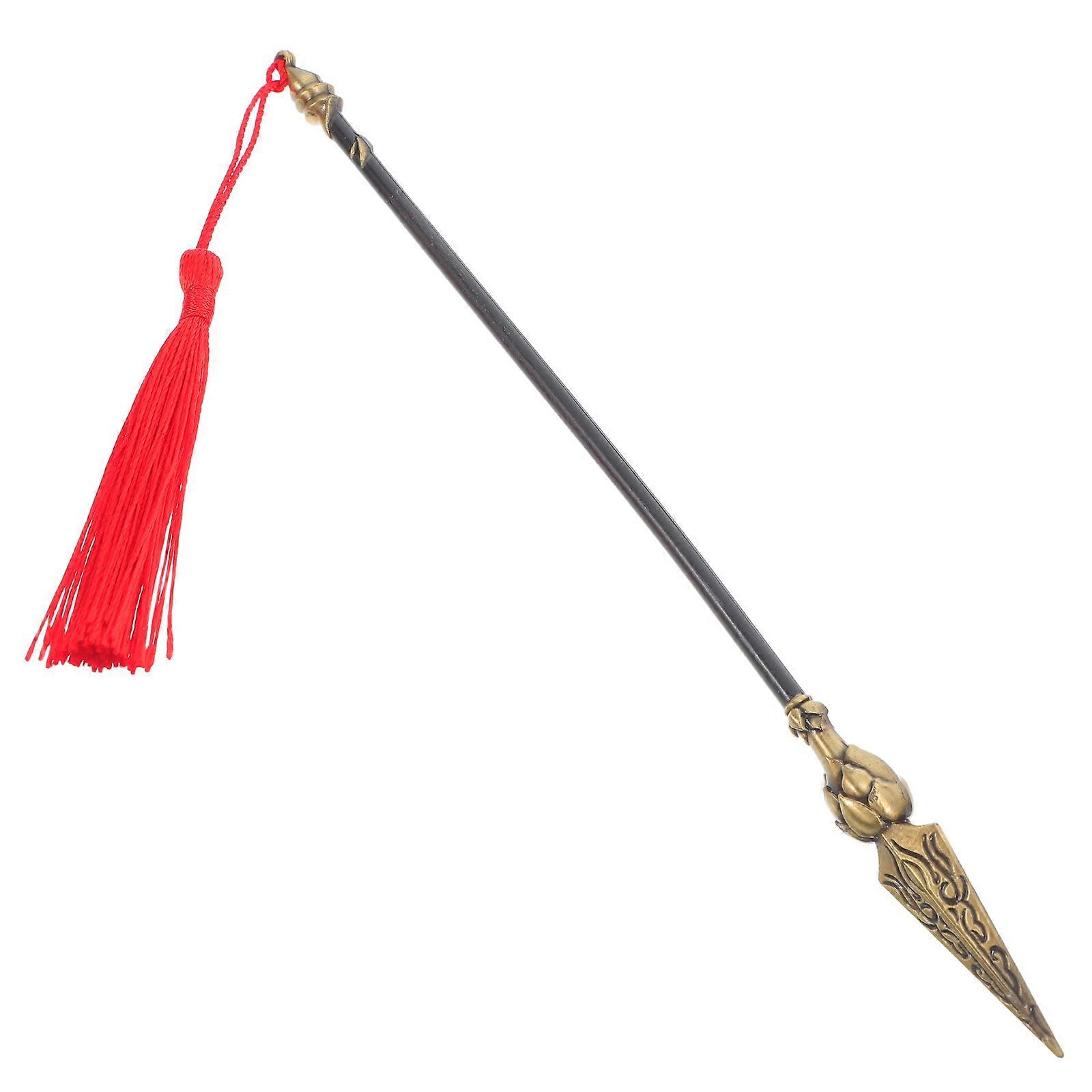 Portable Metal Fire-Tipped Lance for Cosplay Performance Toy