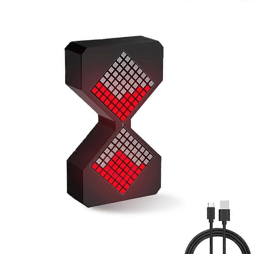 Pomodoro Timer with GravitySensing LED Display, Adjustable 130 Min Visual Sand Clock for Home Office Classroom (BlackRed)