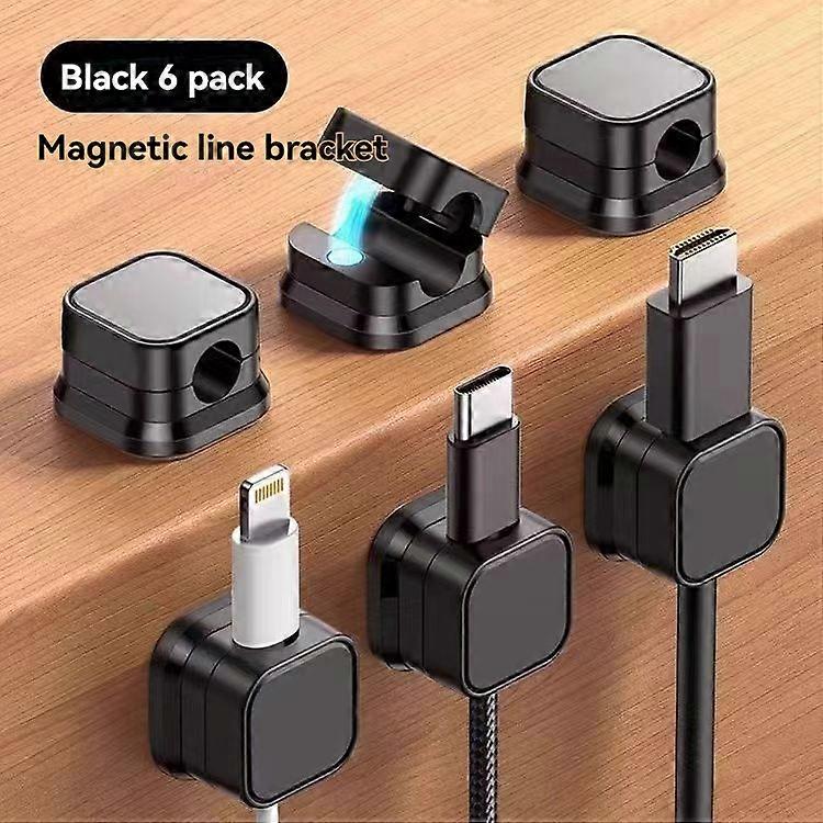 Magnetic cable organizer, desktop wall-mounted mobile phone data cable charging storage fixator, cable routing clip, plug hook