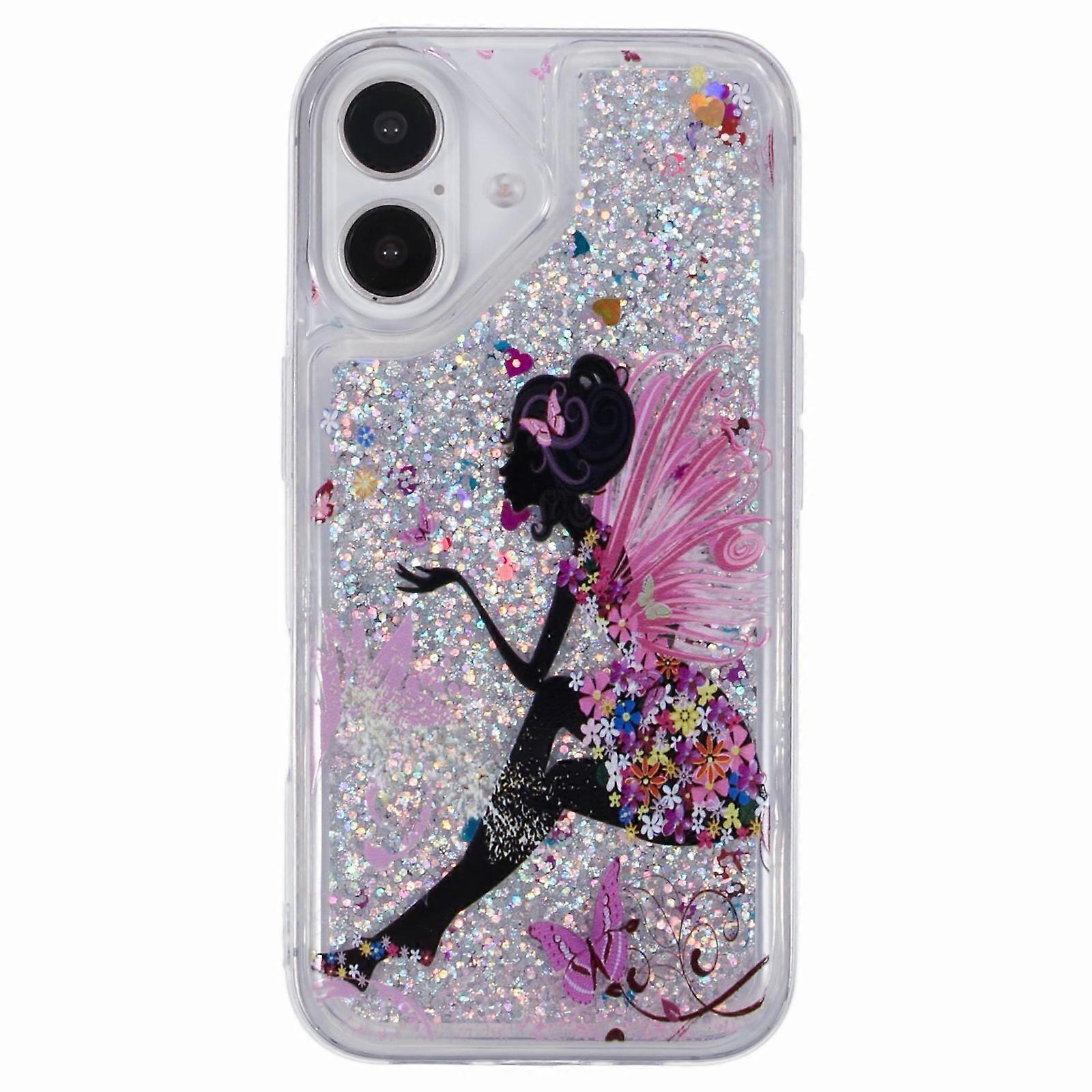 For iPhone 16 Plus Case Floating Quicksand Pattern Soft TPU Back Cover