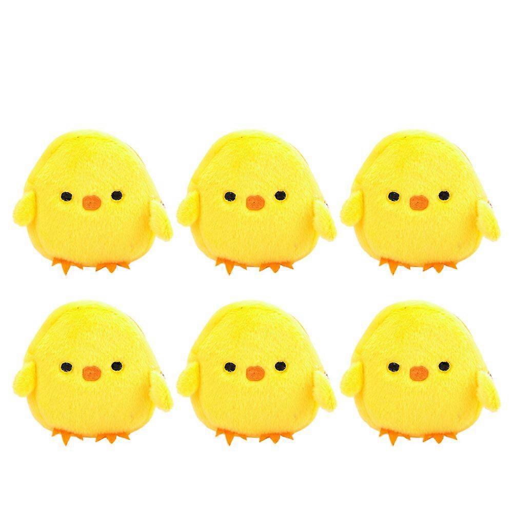 6Pcs Lovely Small Yellow Chicken Coin Purses Easter Chick Shape Change Purses
