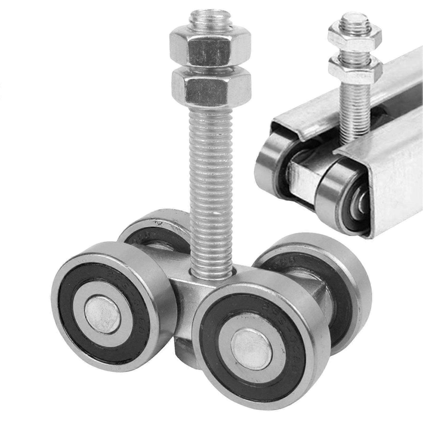 Barn Door Hardware with Heavy Duty Sliding Door Rollers, Ceiling Mount Track for Wardrobe and Kitchen