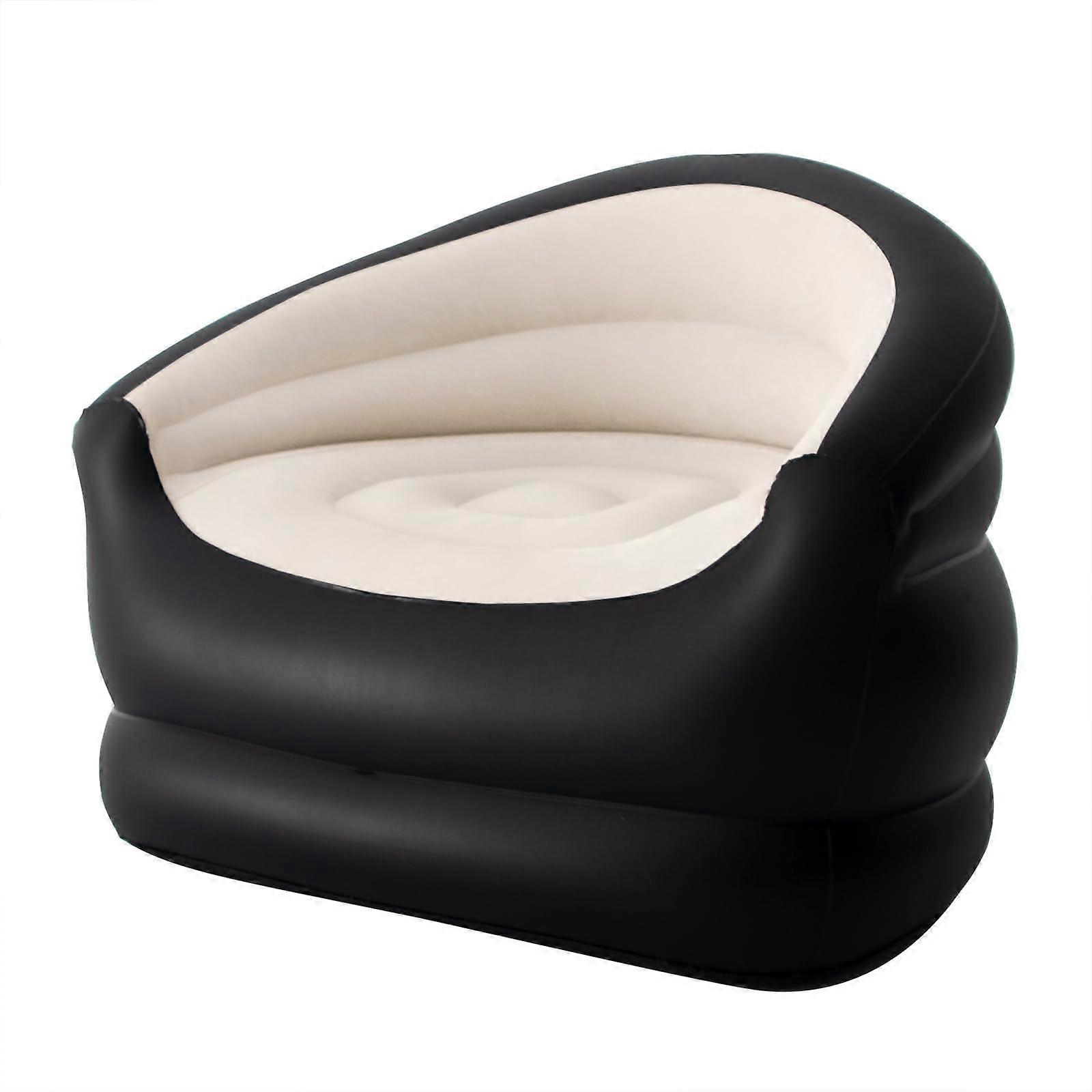 Inflatable Sofa Air Couch with Ergonomic Flocked Surface for Outdoor and Indoor Use, Single