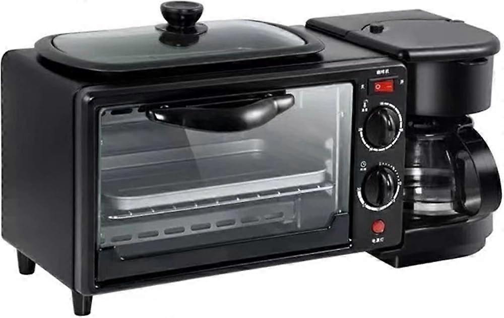 3in1 Breakfast Station with Mini Oven, Griddle and Coffee Maker, Timer and Temperature Control