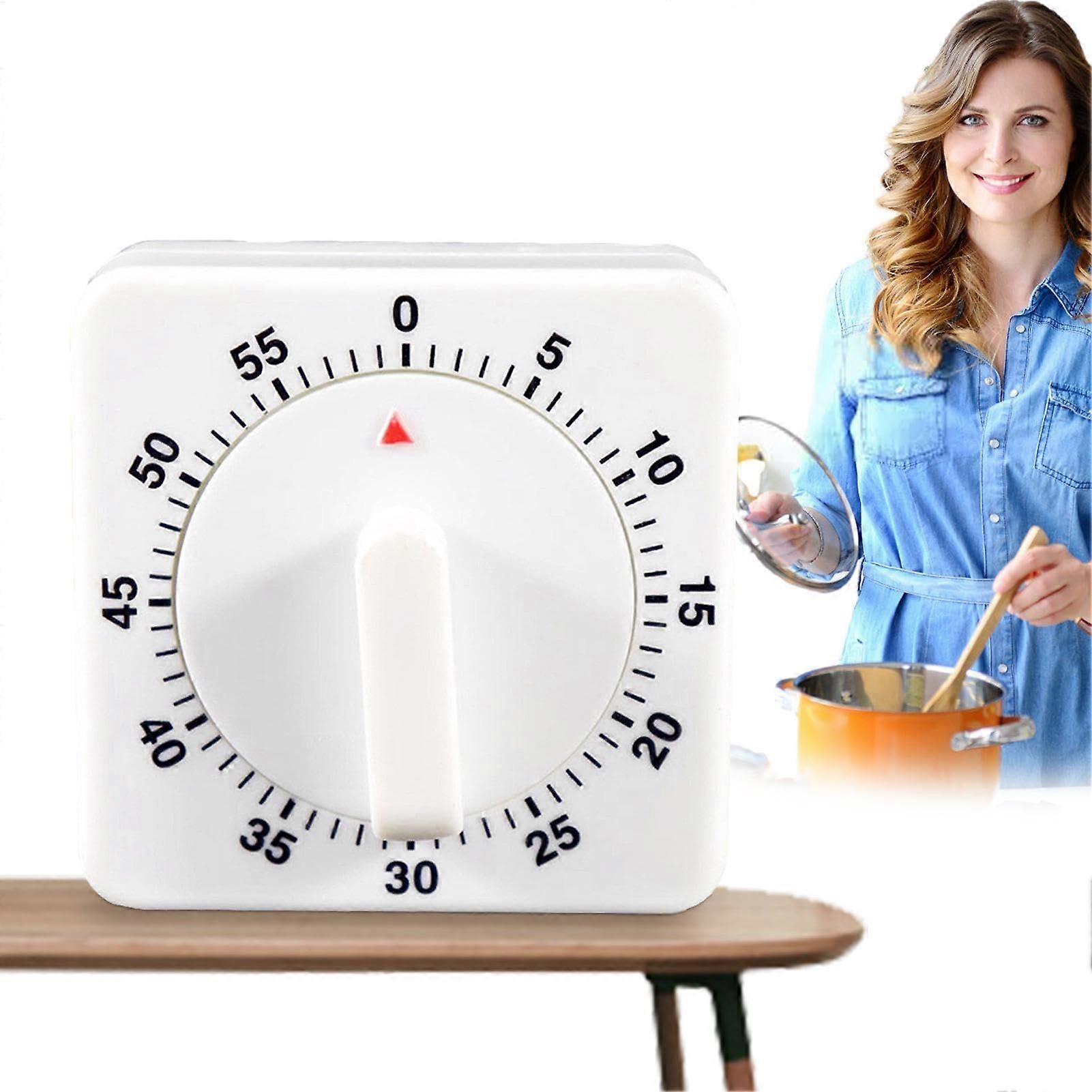 60 Minute Mechanical Kitchen Timer with Visual Countdown and Loud Alarm for Cooking Baking Study