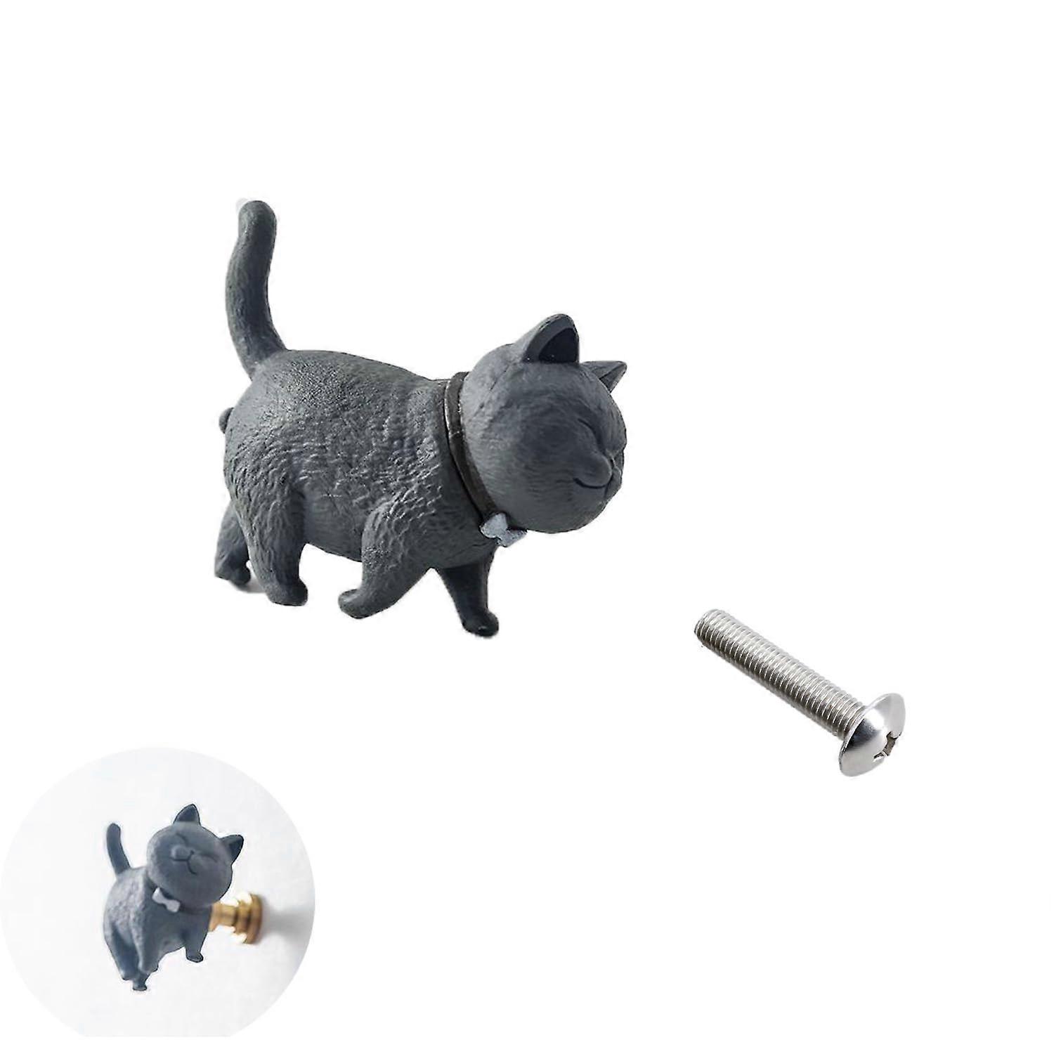 Cute 3D Cat Shape Cabinet Knobs and Drawer Pulls for Cupboard Dresser Wardrobe Kitchen Decor
