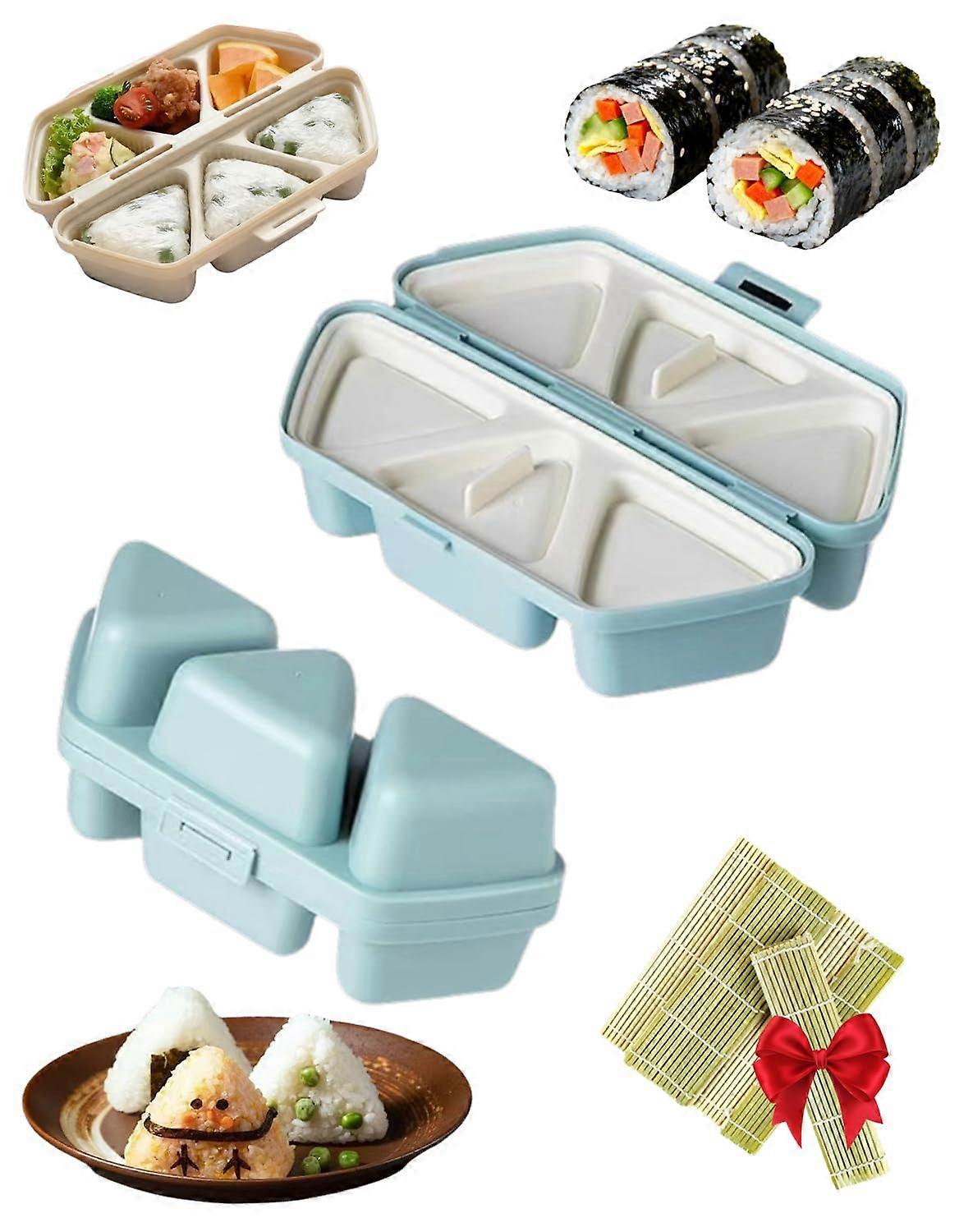 6 in 1 Triangular Onigiri Mold Rice Ball Maker with 6Cavity Nonstick Easy Release Bento Shaper