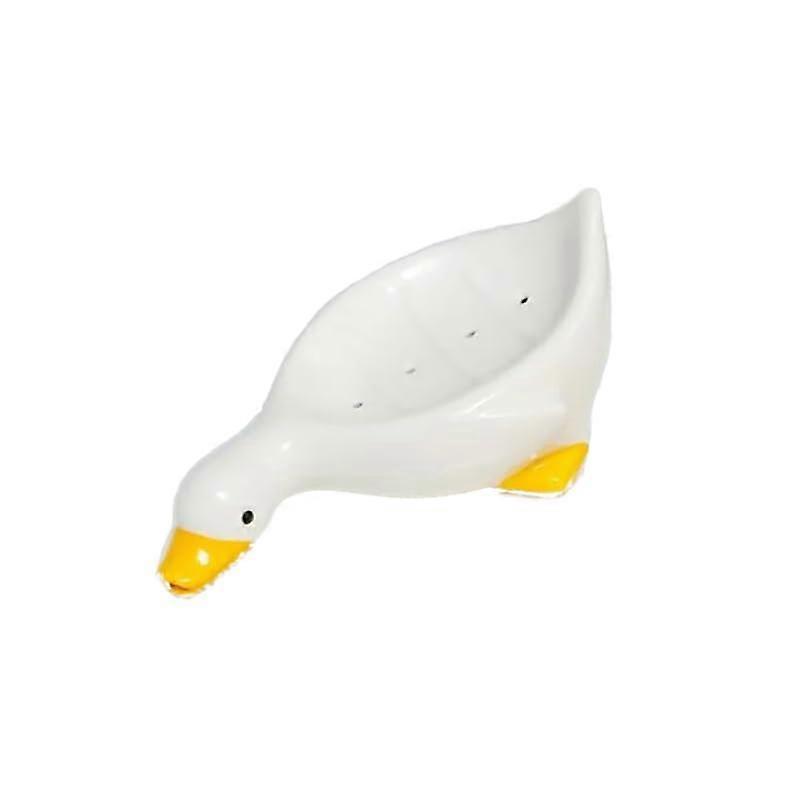 Self Draining Soap Dish Duck Shape Holder Keeps Soap Dry for Bathroom Kitchen Shower Sink
