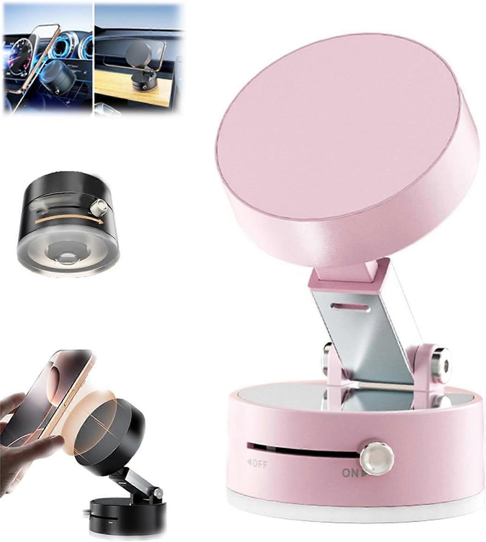 Magnetic Phone Mount with DualSided Suction, Foldable Car Holder for Dashboard Windshield Window