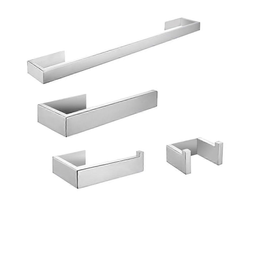 Stainless Steel Bathroom Hardware Set 4 Pcs RustResistant Wall Mounted Accessories Black