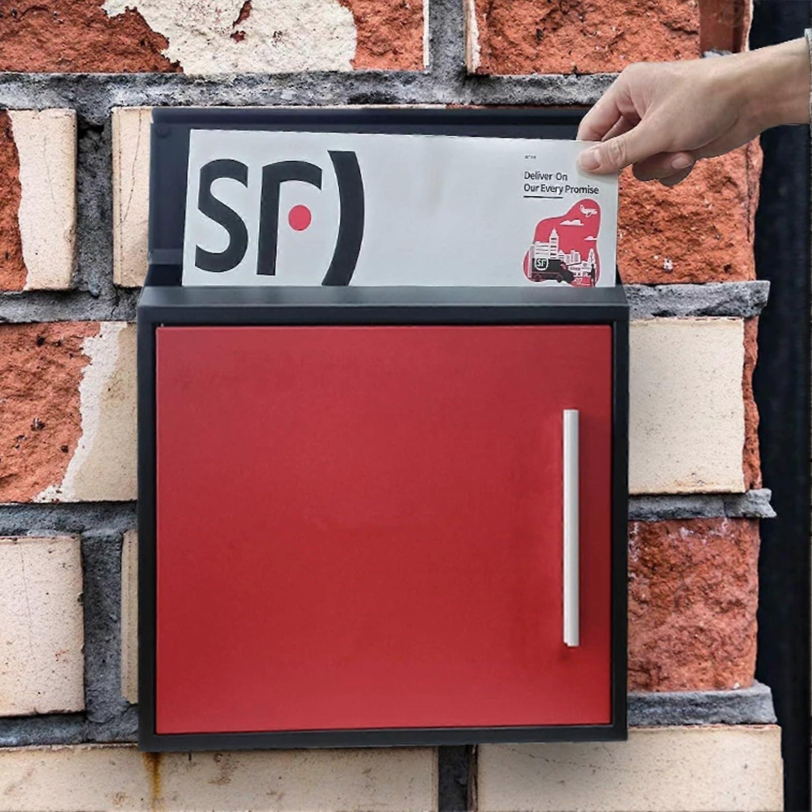 Large Capacity Wall Mount Mailbox, Weatherproof Lockable Outdoor Mailbox for Home and Office