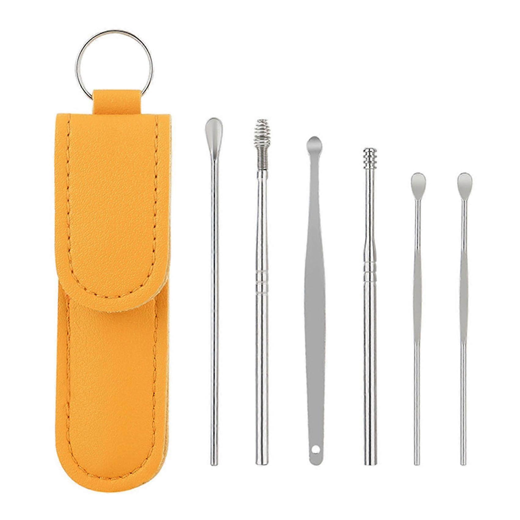 Ear Wax Removal Tool Set with MultiSize Stainless Steel Ear Curettes and Compact Storage Case