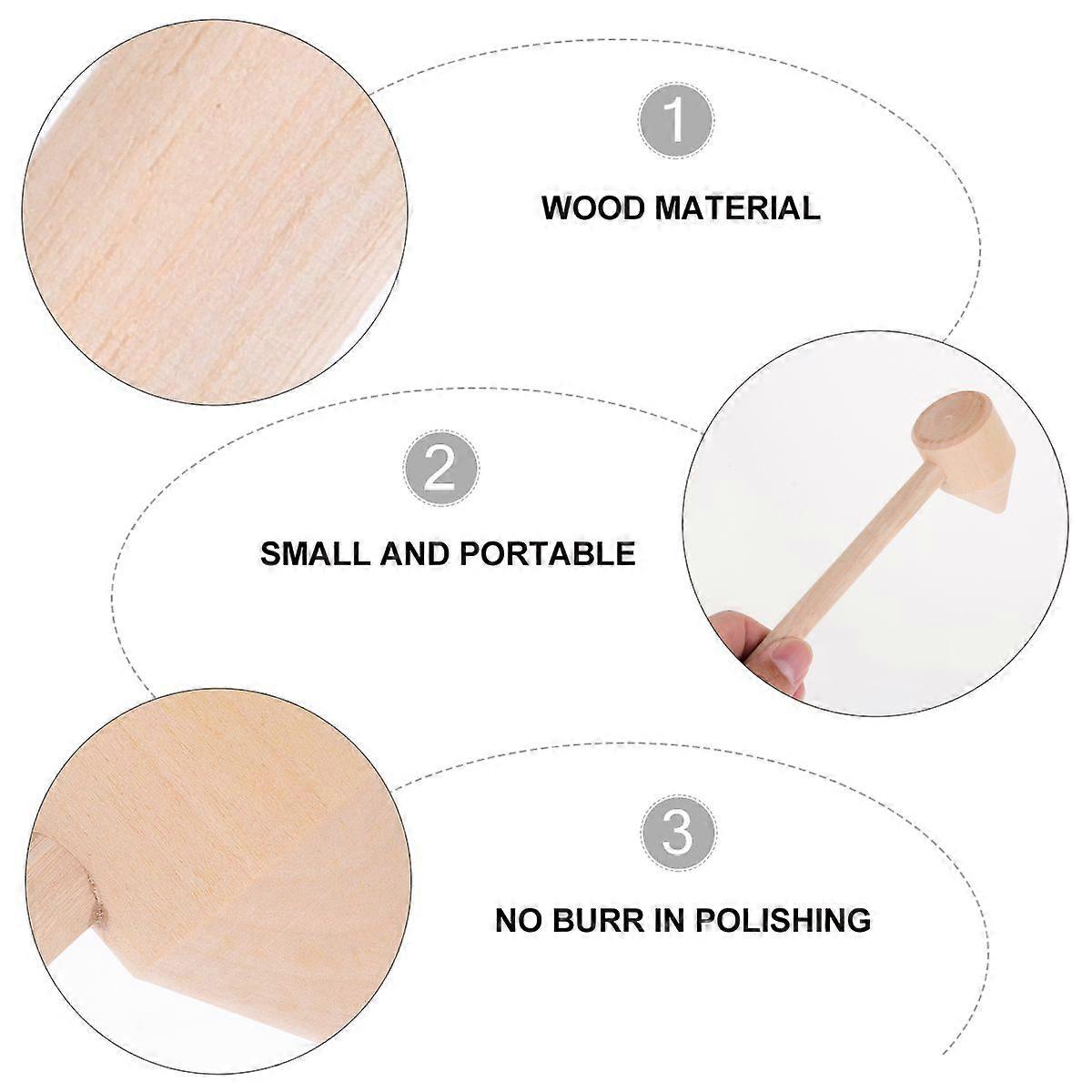 Wood Hammer for Knocking Use 5Pcs Small Hammers Mini Mallets Set