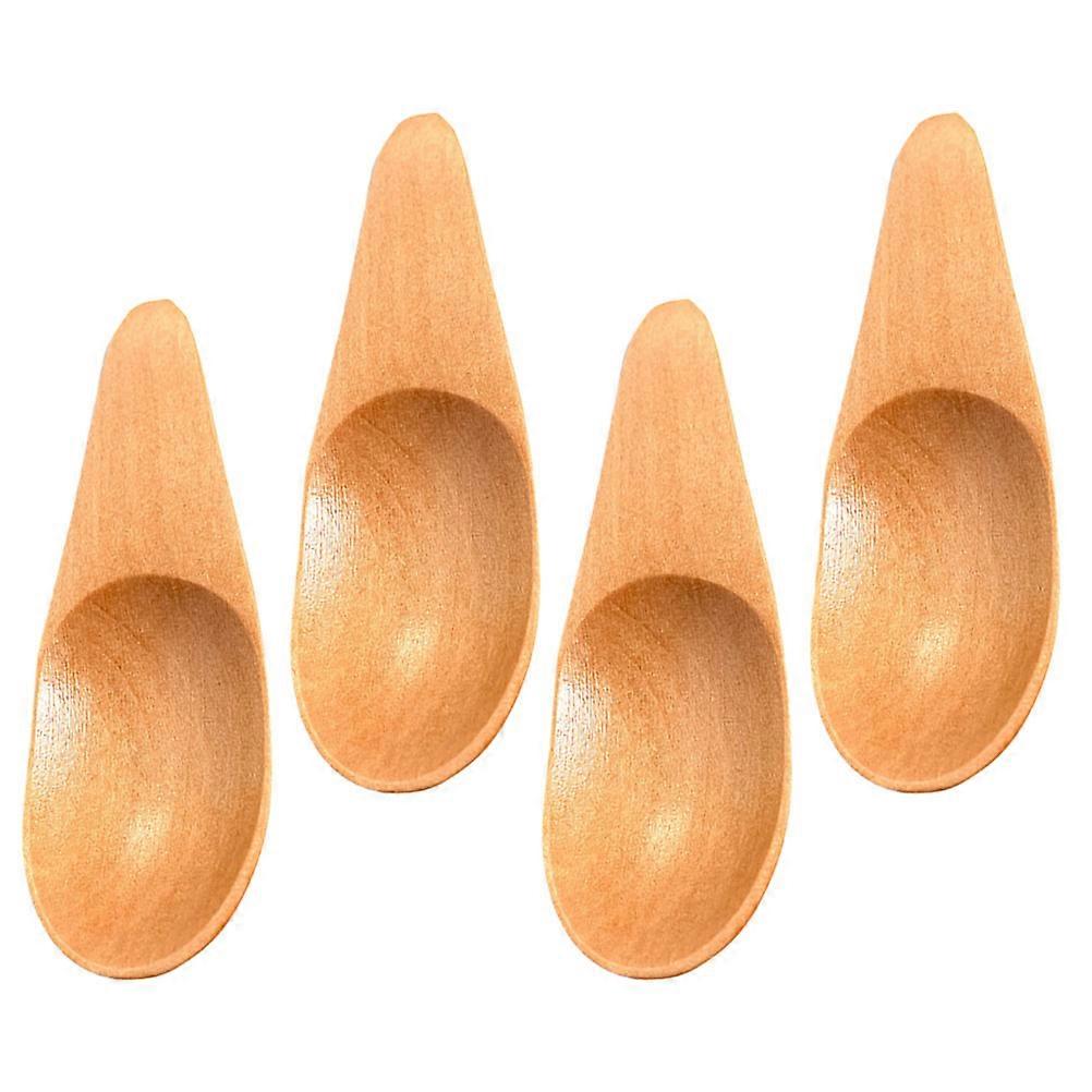 Milk Powder Wood Small Scoops for Kitchen Use 4Pcs Compact Multi-Function Tea Spoons