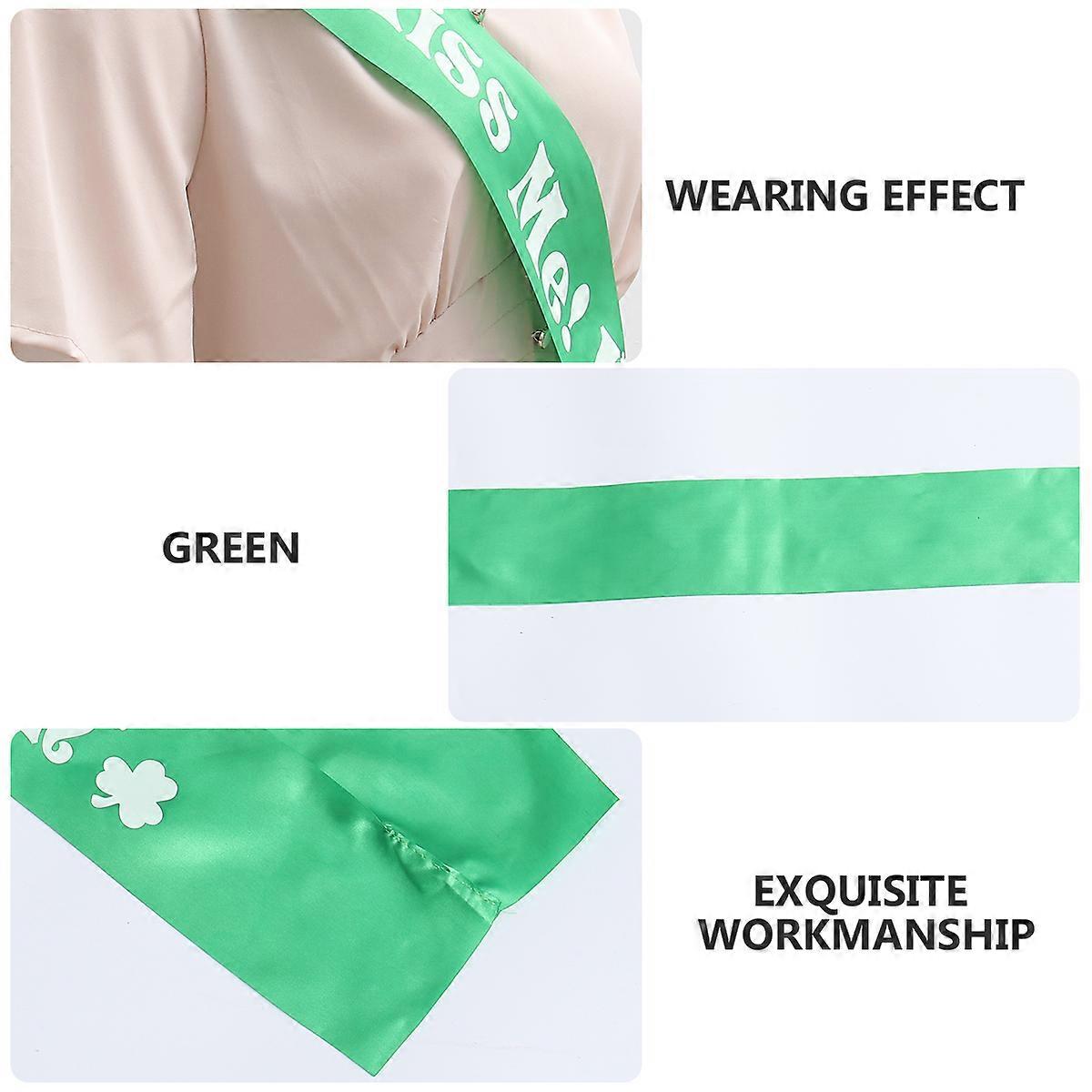 Green Shoulder Strap Belt Sash for St Patricks Day Decorations