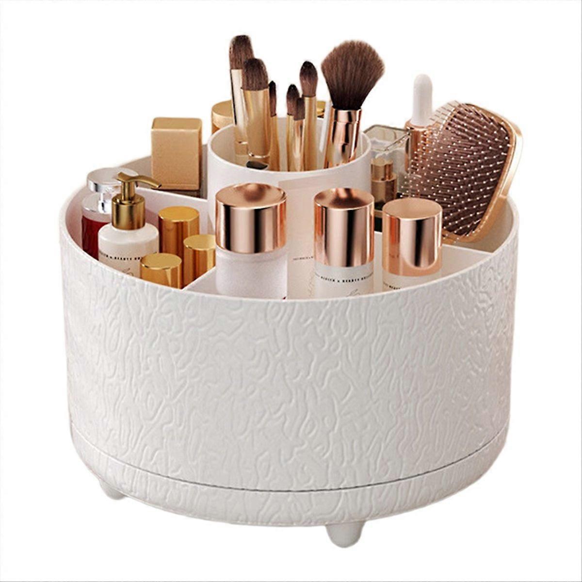 Cosmetic Storage Box Rotating Makeup Brush Organizer for Vanity A