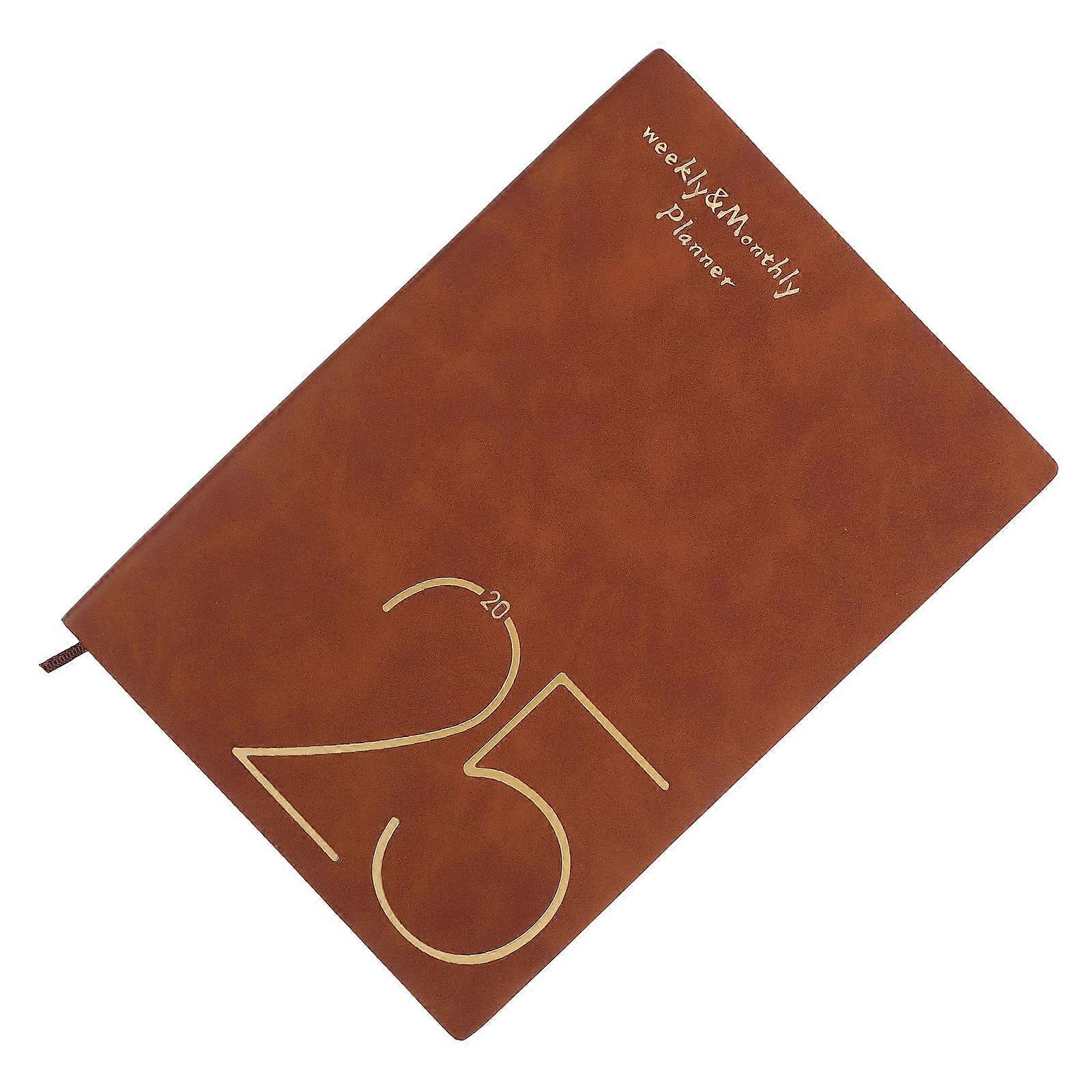 Brown Planner Notebook Office Accessory for Daily Use 2Pcs Set