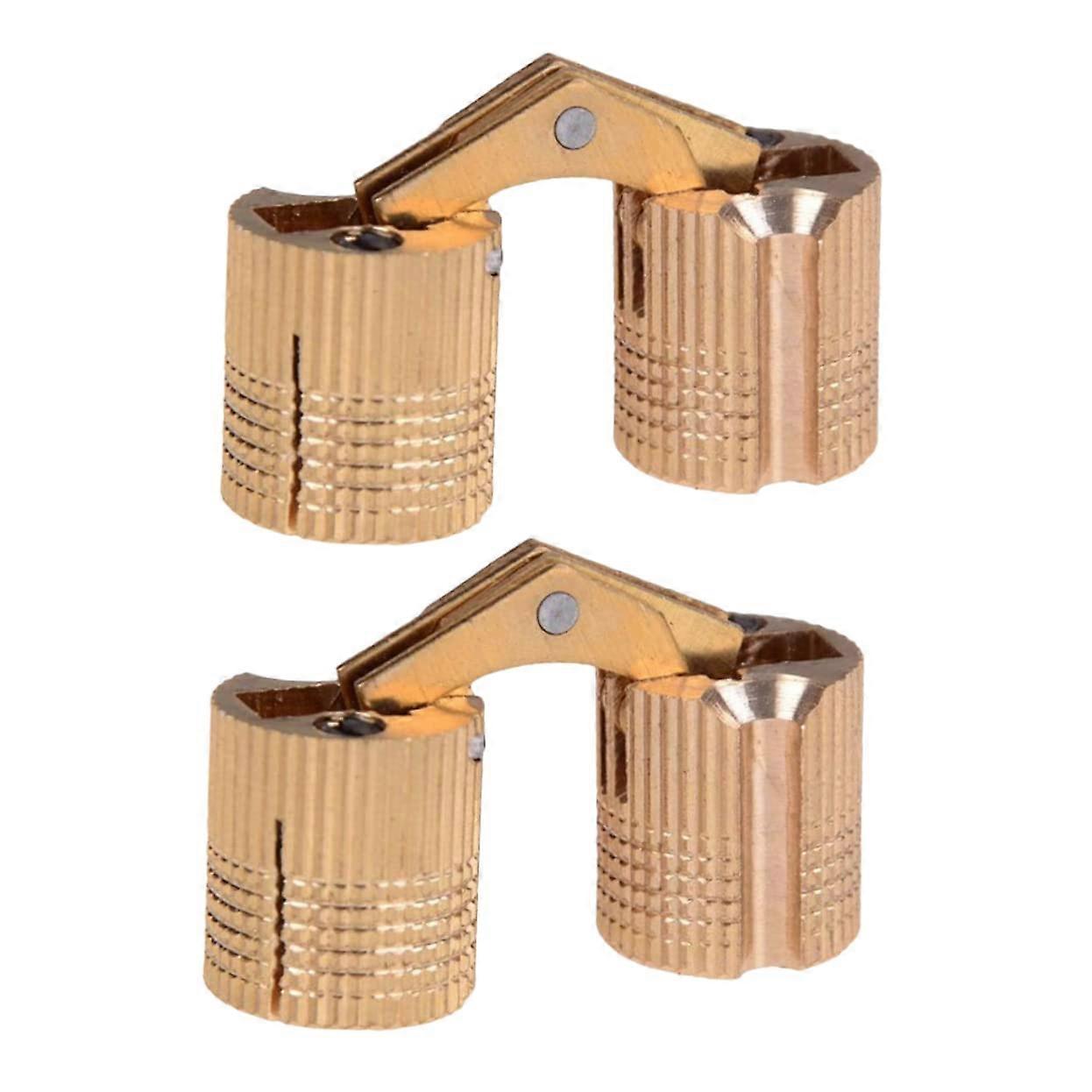 2pcs Copper Concealed Hinge for Door and Cabinet, Automatic Closing, Corrosion Resistant