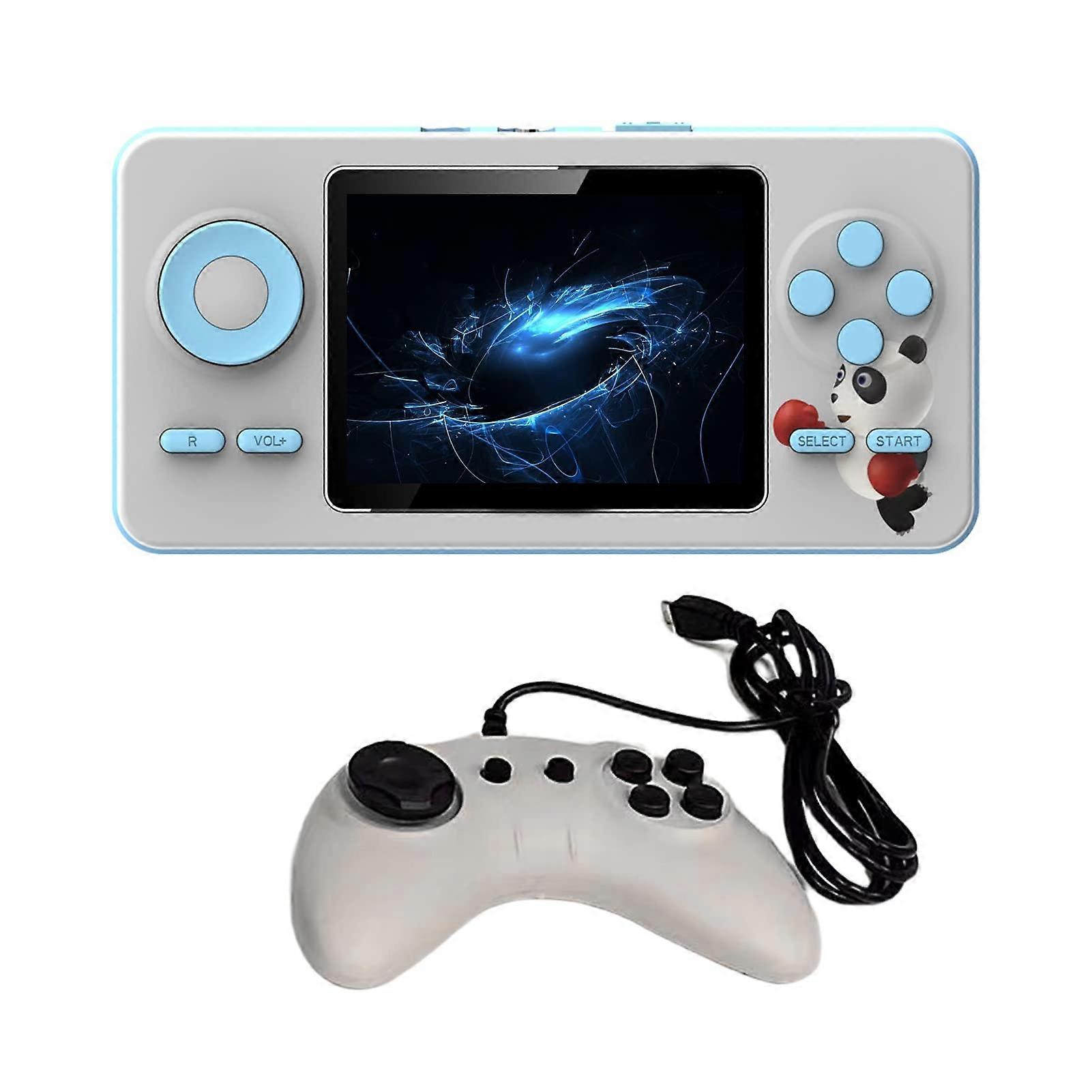 Handheld Retro Game Console with Ergonomic Grip, Compact Travel Size, Grey Single Unit