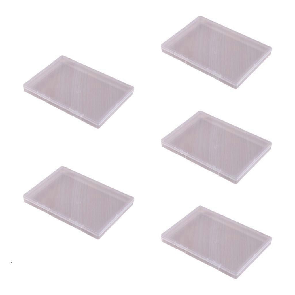 5pcs Flat Plastic Storage Case for Papers and Small Tools Stackable Small Boxes