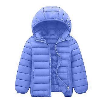 Casaco de inverno infantil para meninas e meninos, com capuz, cor sólida, à prova de vento e quentinho. Ideal para crianças de 3 a 4 anos.