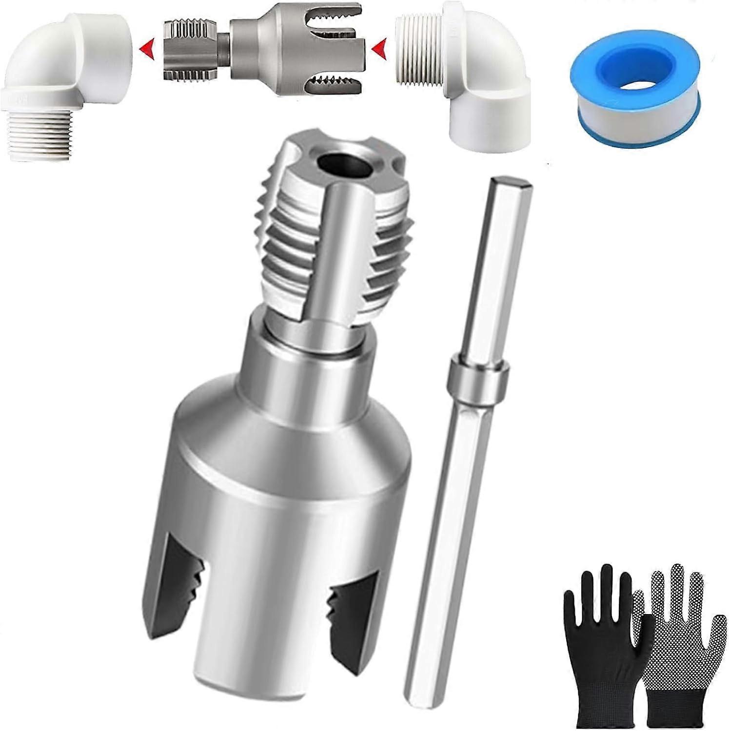 Integrated Internal & External Pipe Threading Tool, Tapping & Threading for Home Repair (1/2")