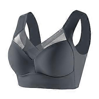 Naisten urheiluliivit, erittäin tukevat push up -rintaliivit, harmaa, koko 4XL