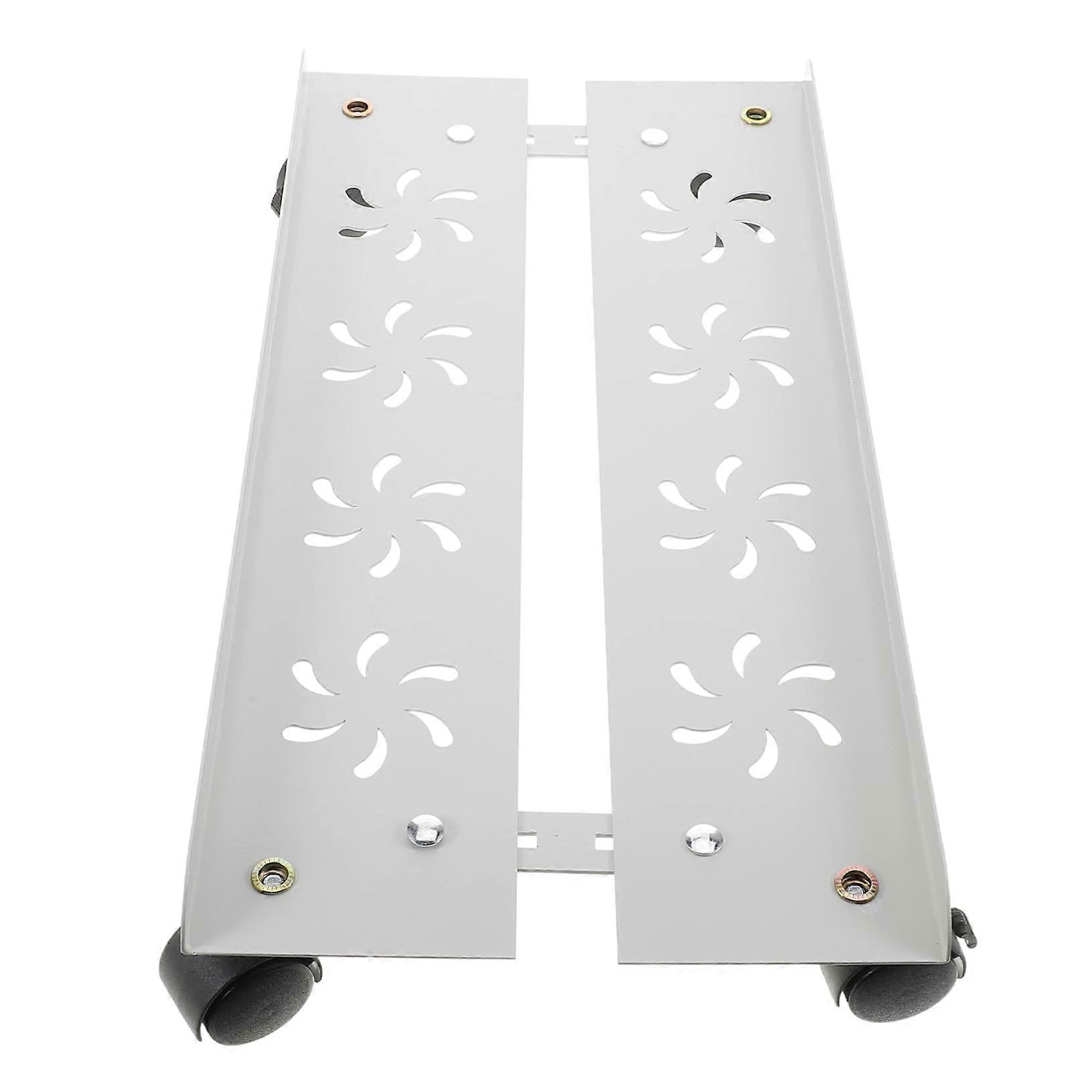 Elevated Desktop PC Tower Stand with Wheels, Adjustable CPU Holder Cart with Storage Partition