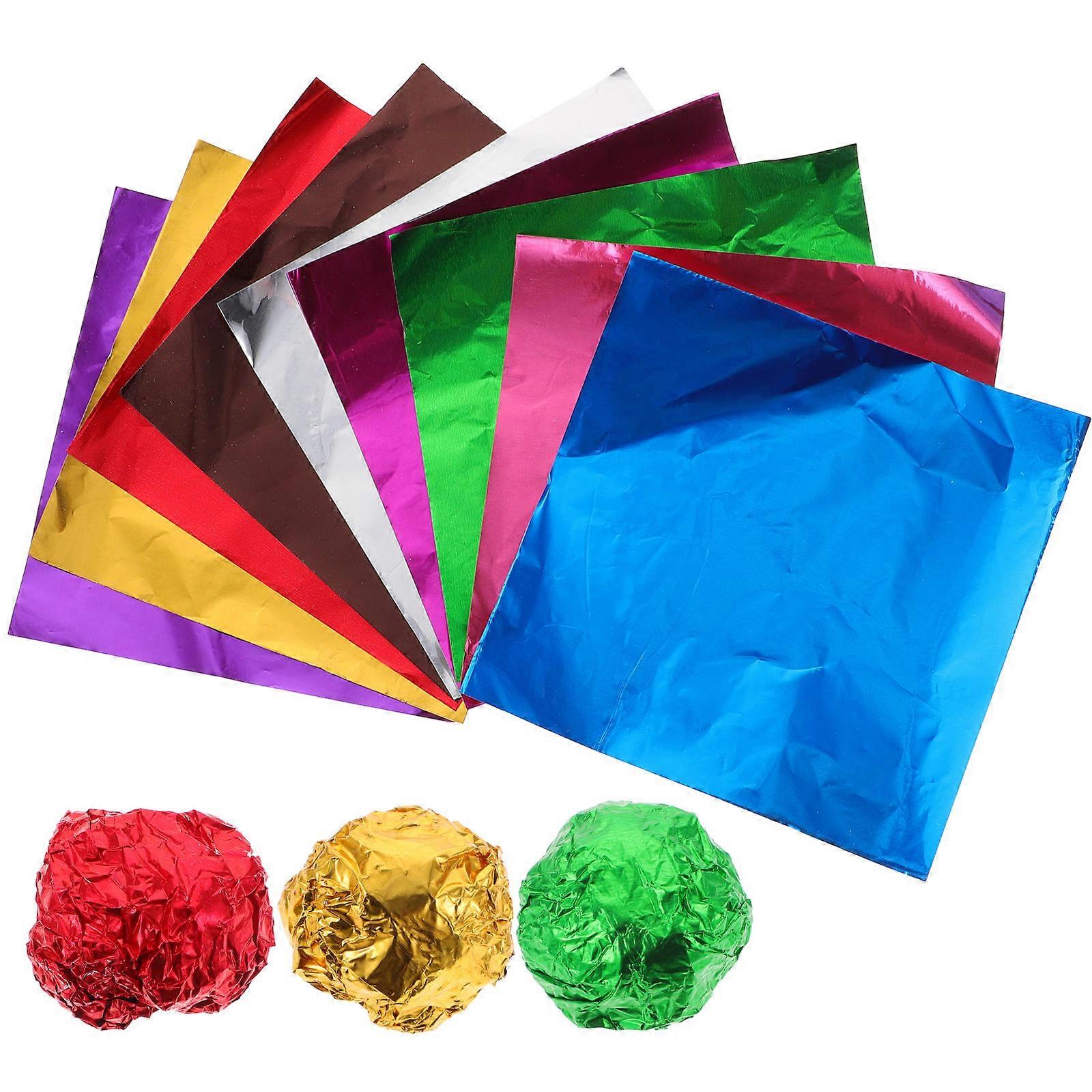 900Pcs Candy Foil Wrappers Chocolate Bars Wrappers Foil Wrapper Square Packaging Sheets
