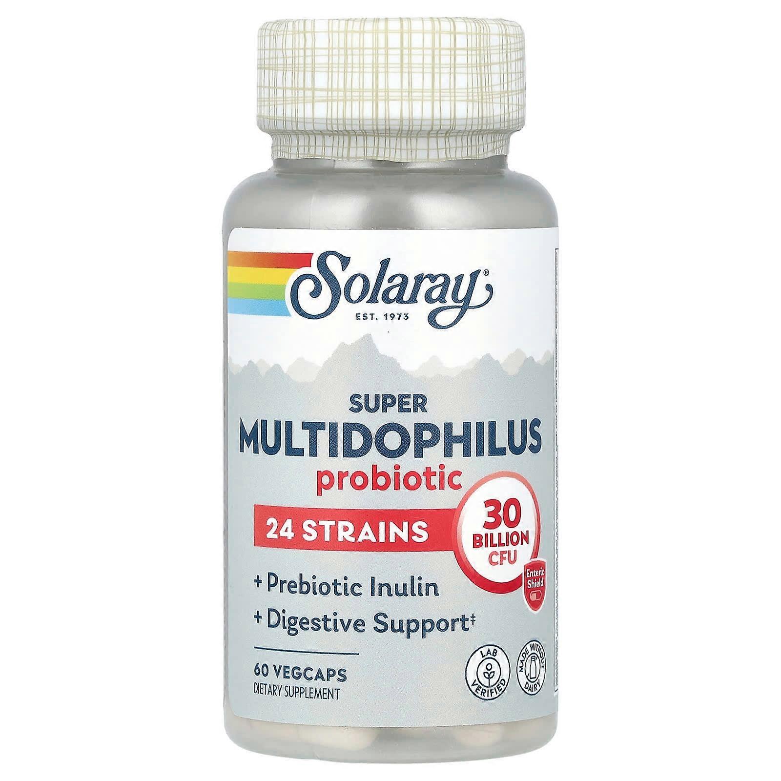Solaray, Super Multidophilus, 15 Billion CFU, 60 Enteric Vegcaps