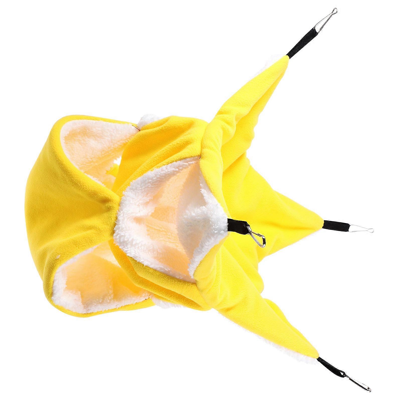 Yellow Hamster Hammock Multi-Layer Cotton Hanging Bed for Small Pets 4Pcs