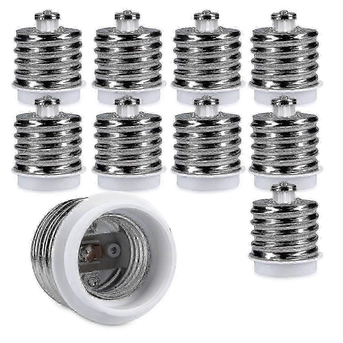 10x Socket Adapter - 10x E40 To E27 Socket Converter - E27 Base Lamp Holder Adapter For Halogen Led Bulb