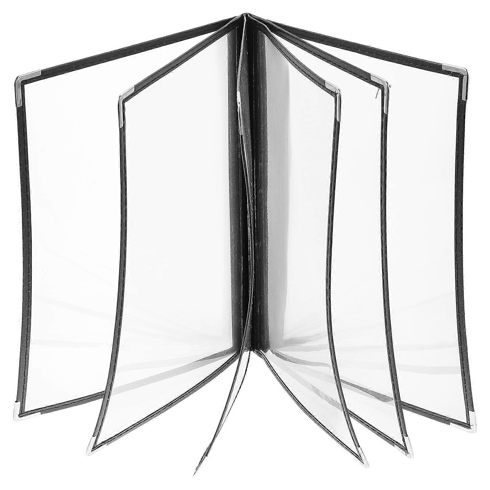 Menu Cover PVC Binder for Restaurant Use 2Pcs Transparent Folder