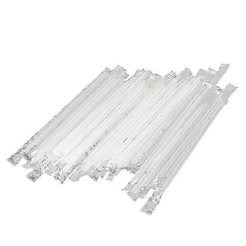 100pc Plastic Drinking Straws Clear Wrapped Party Accessories
